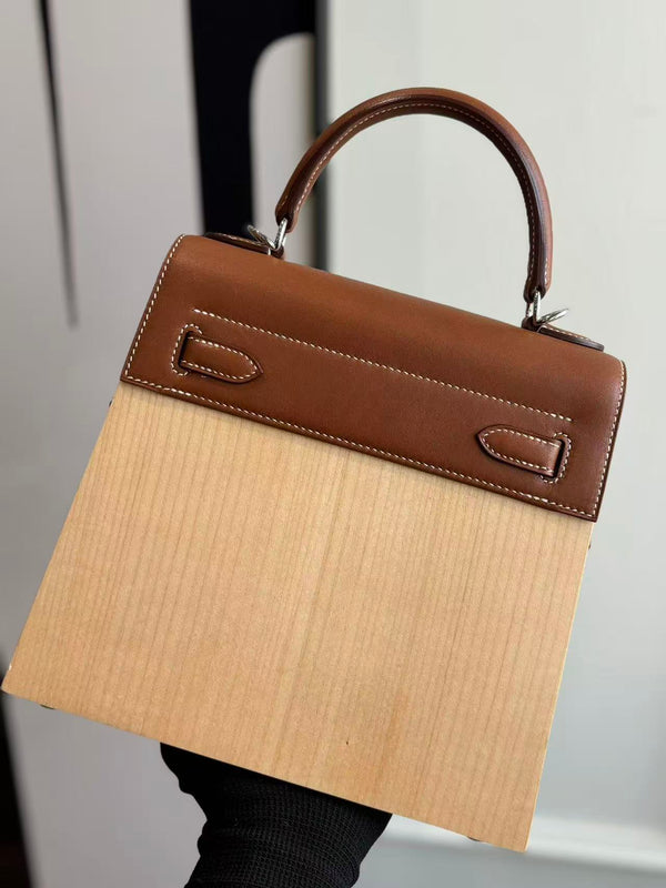 HM Kellywood Perspective Cavalière Bag 22cm Multicolor Togo Epsom Wood