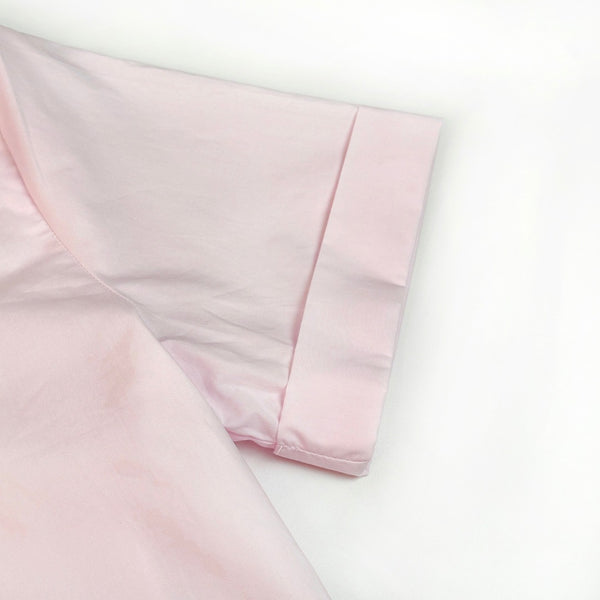 Miu 26S Poplin Shirt Ruffle Front Pink Cotton