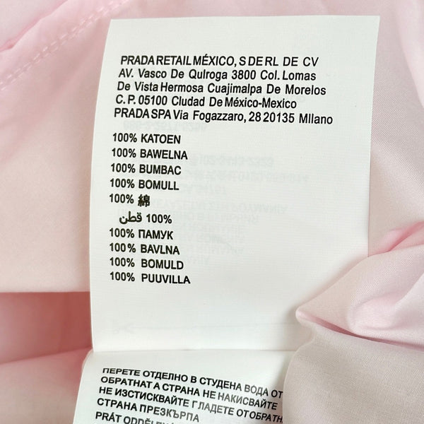 Miu 26S Poplin Shirt Ruffle Front Pink Cotton