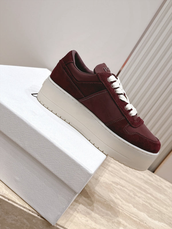 Prad 26s Downtown Sneakers Burgundy Re-Nylon Suede