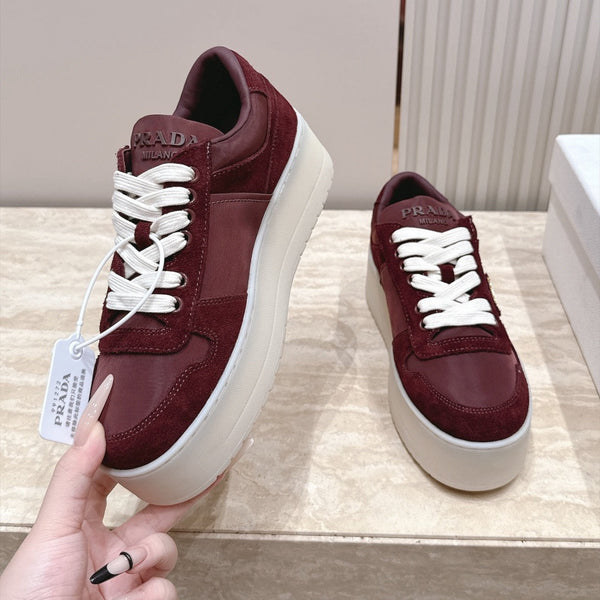 Prad 26s Downtown Sneakers Burgundy Re-Nylon Suede