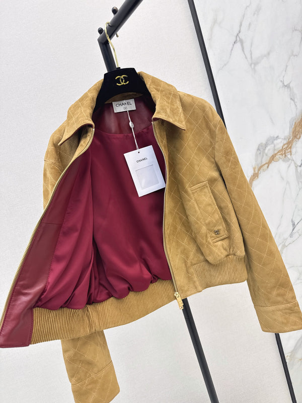 CC Fango Blouson Brown Burgundy Suede Leather