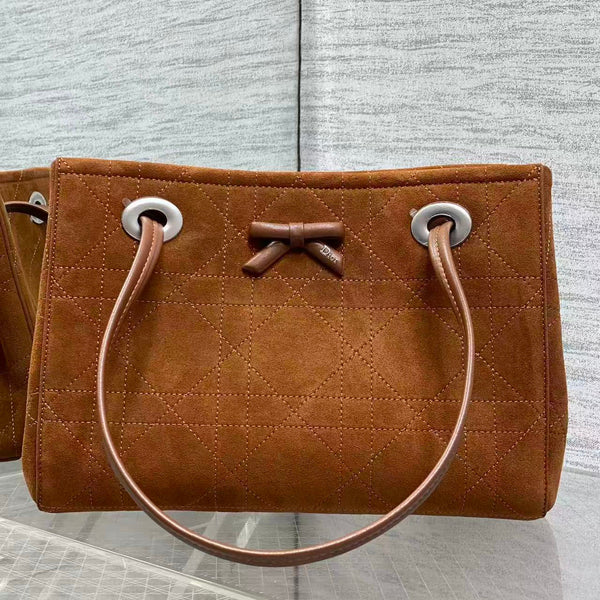 CD Promenade Shopping Bag 27cm Brown Suede