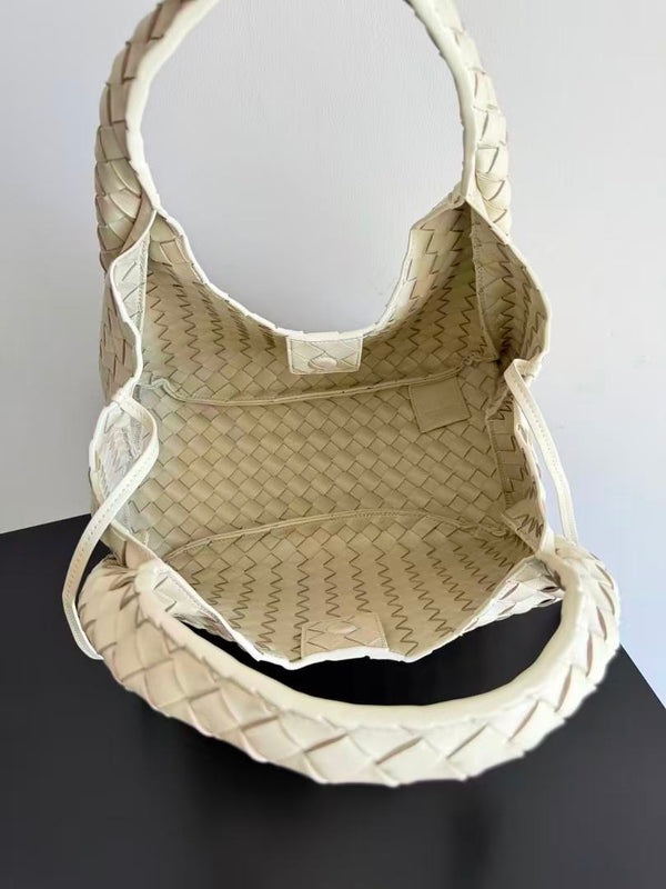 BV Campana Bag Intrecciato 33cm Cream Lambskin
