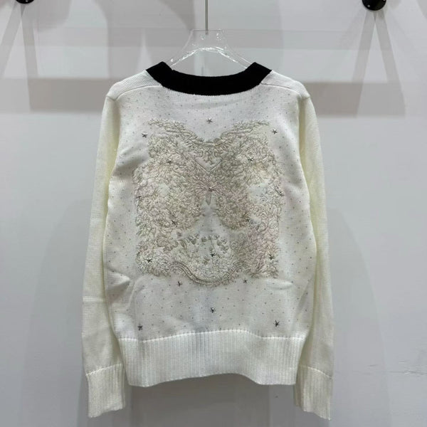 CD 26FW V-Neck Logo-Embroidered Knit Cardigan Wool 440380