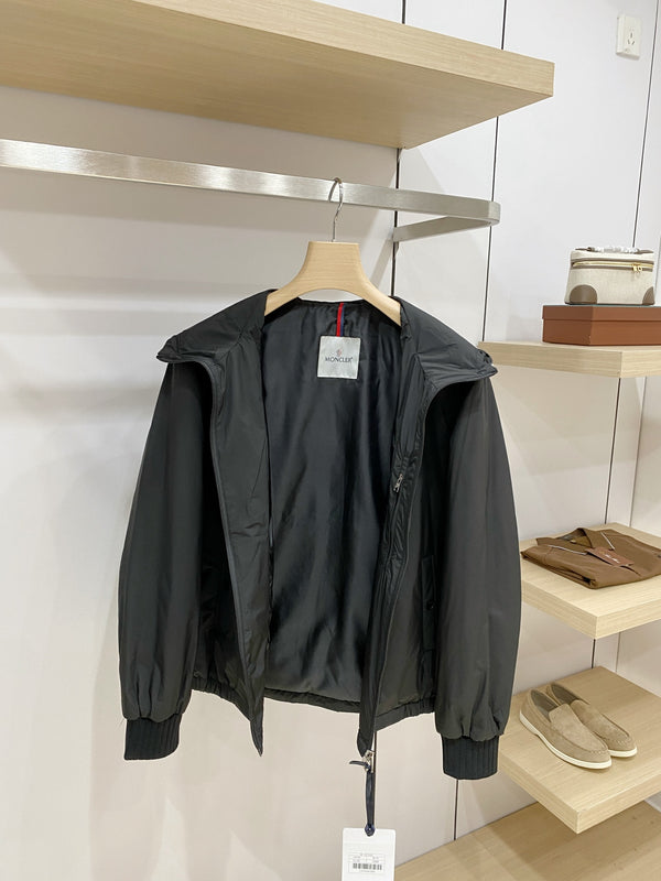 MC Hooded Windbreaker Jacket Black Nylon