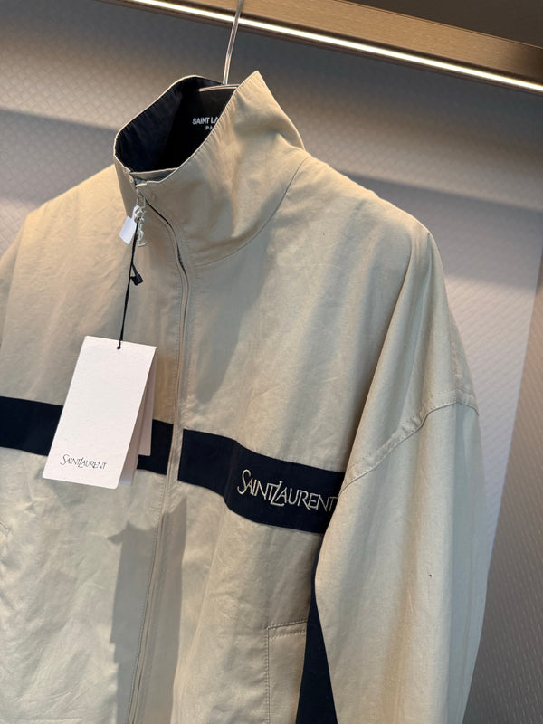 YSL 26s Blouson Jacket Beige Cotton Blend