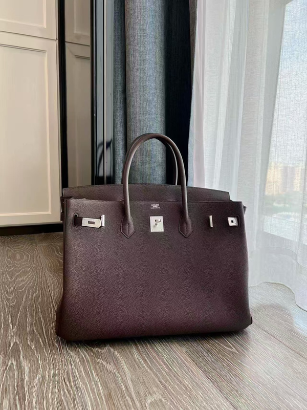 HM Birkin 40cm Palladium Hardware Ebony Togo Calfskin