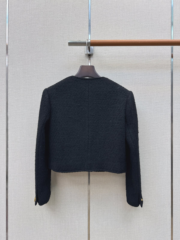 CC Cropped Tweed Jacket Wool Blend