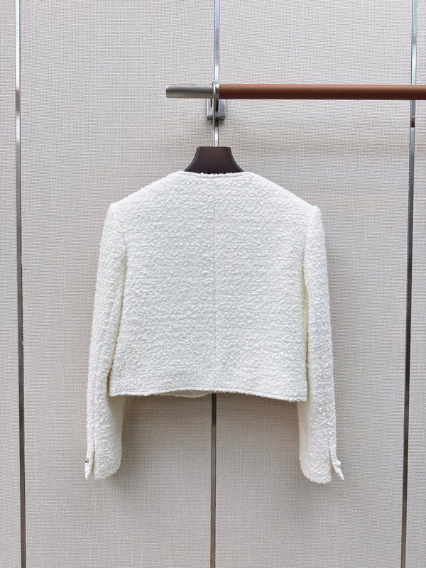 CC Cropped Tweed Jacket Wool Blend
