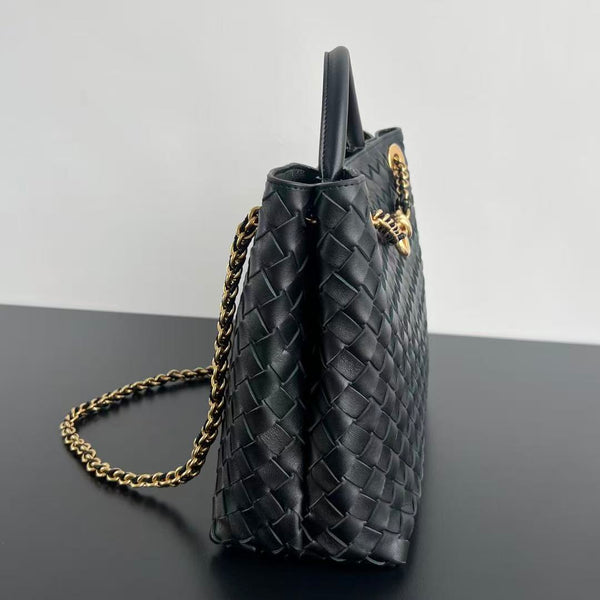 BV MEDIUM ANDIAMO 32CM BLACK LAMBSKIN