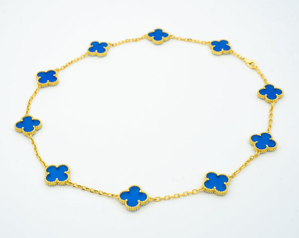 VINTAGE AGATE NECKLACE 10 MOTIFS GOLD