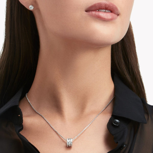 COLLANA IN ARGENTO CON TRIPLO PAVE' DI DIAMANTI LAURENCE SIGNATURE
