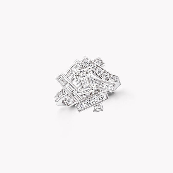 ANELLO CON DIAMANTI IN ARGENTO THREADS