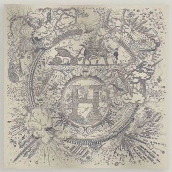 Hermes Please Hold The Line Silk Scarf