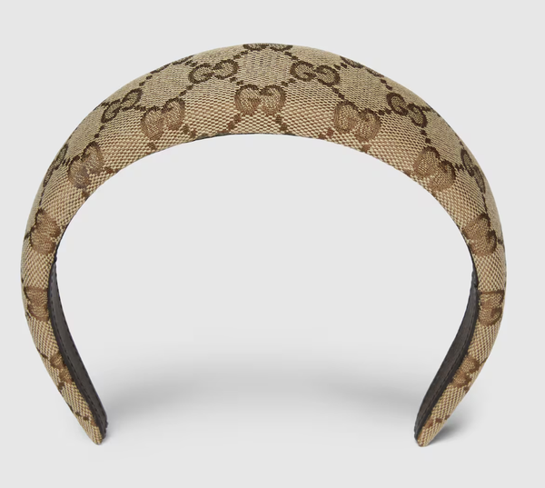 Serre-tête Gucci en toile Suprême GG beige ébène