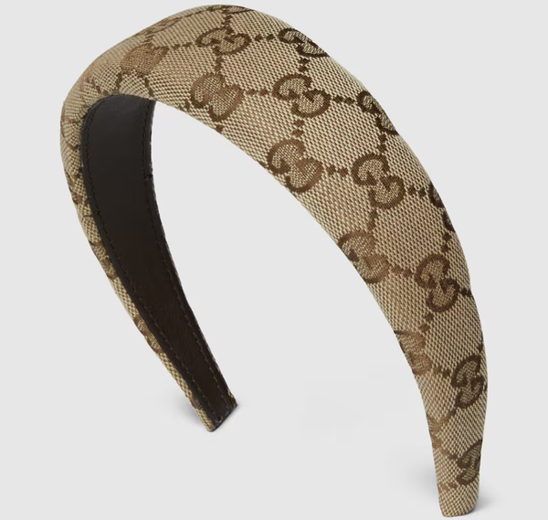 Serre-tête Gucci en toile Suprême GG beige ébène