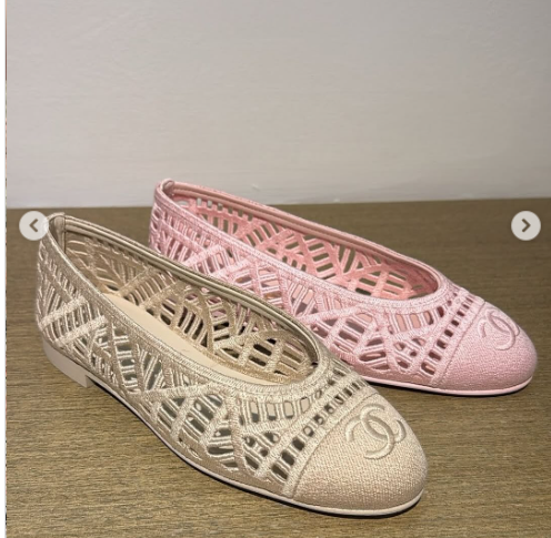 CC 25/26 Ballet Flats Embroidered Cotton Ivory