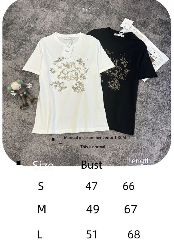 T-shirt CD SS26 motif Pégase en coton 350855
