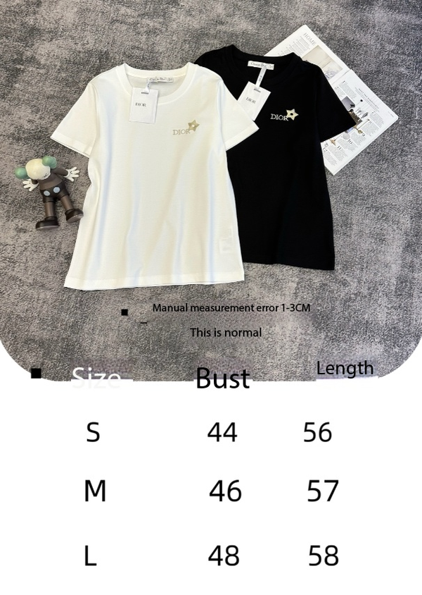 CD SS26 Stylish Brand Lettering T-Shirt Cotton 350551