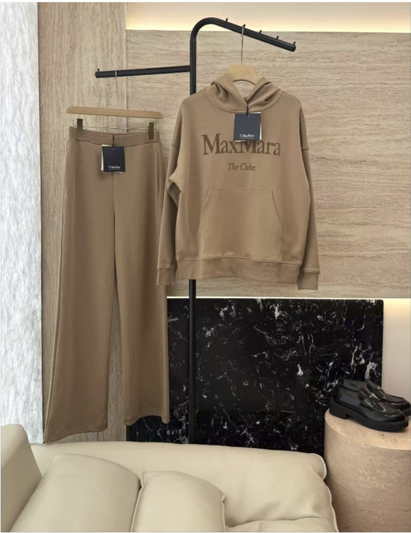 Maxmara Felpa Hoodie Sweatshirt and Pants Set Cotton