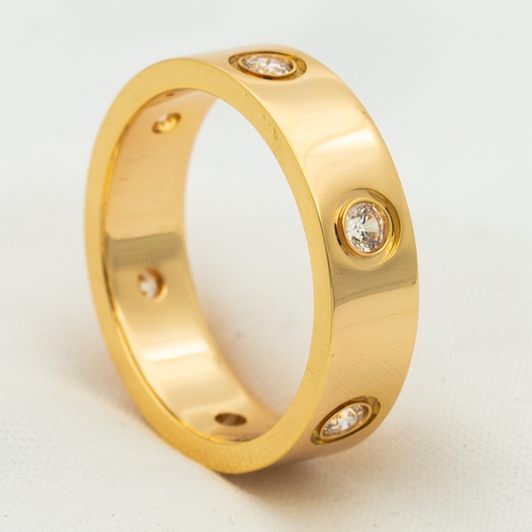 ANELLO LOVE 5,5 MM 6 DIAMANTI ORO ROSA