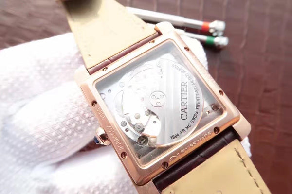 TANK MC ROSE GOLD 41 CINTURINO IN PELLE MARRONE 