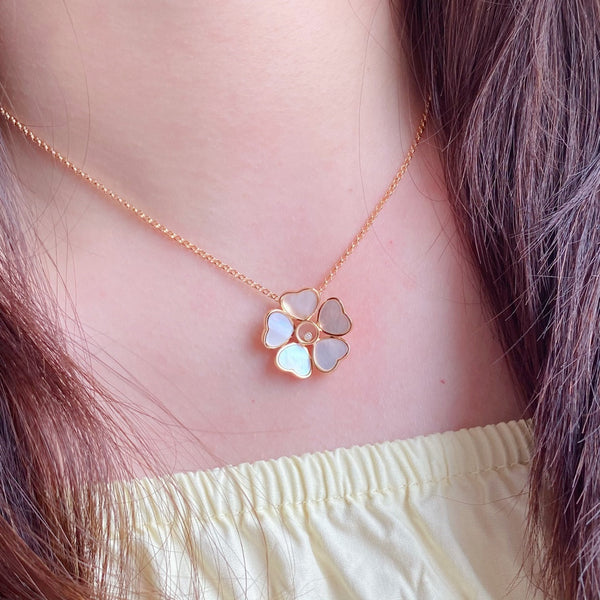 COLLANA CON FIORI A CUORE FELICE