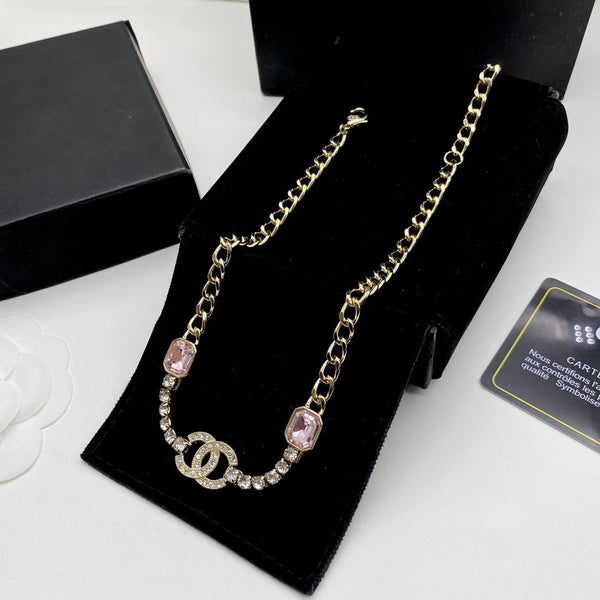 COLLANA CC ROSA ORO DIAMANTI