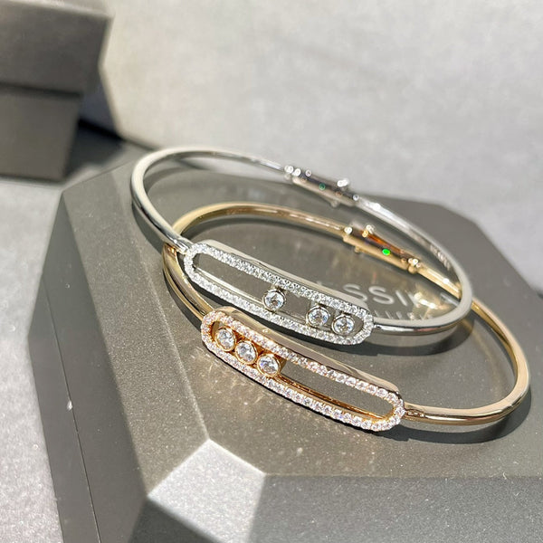 BRACCIALE MOVE UNO PAVED FLEX BANGLE CON DIAMANTI