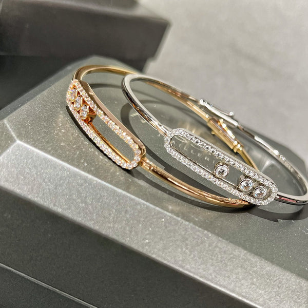 BRACCIALE MOVE UNO PAVED FLEX BANGLE CON DIAMANTI