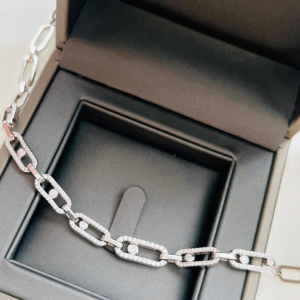 CHOKER MOVE UNO MULTI SILVER DIAMOND NECKLACE