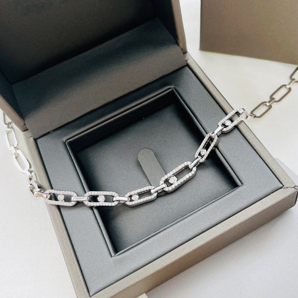 CHOKER MOVE UNO MULTI SILVER DIAMOND NECKLACE