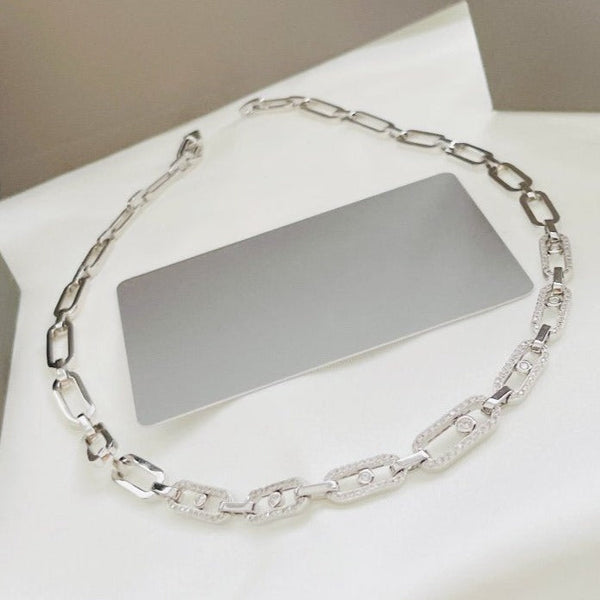 CHOKER MOVE UNO MULTI SILVER DIAMOND NECKLACE
