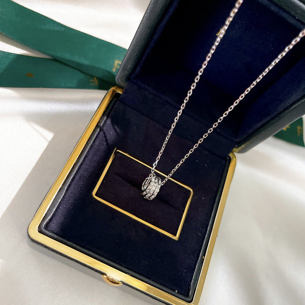 COLLANA IN ARGENTO CON TRIPLO PAVE' DI DIAMANTI LAURENCE SIGNATURE