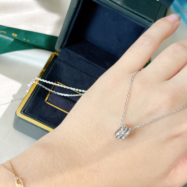 COLLANA IN ARGENTO CON TRIPLO PAVE' DI DIAMANTI LAURENCE SIGNATURE