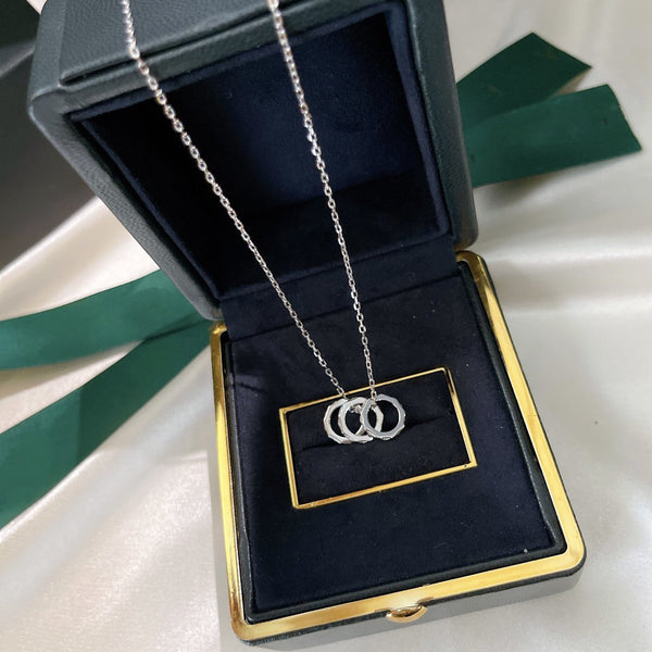COLLANA IN ARGENTO CON TRIPLO PAVE' DI DIAMANTI LAURENCE SIGNATURE