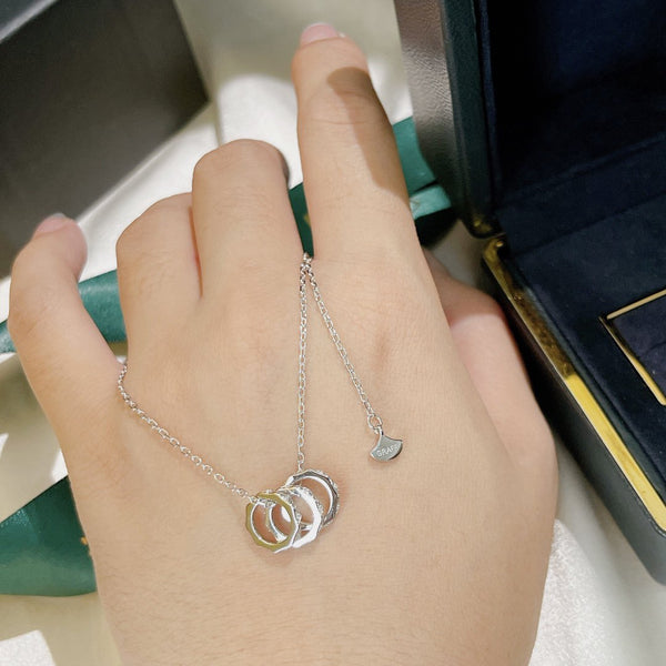 COLLANA IN ARGENTO CON TRIPLO PAVE' DI DIAMANTI LAURENCE SIGNATURE