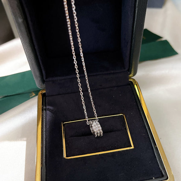 COLLANA IN ARGENTO CON TRIPLO PAVE' DI DIAMANTI LAURENCE SIGNATURE