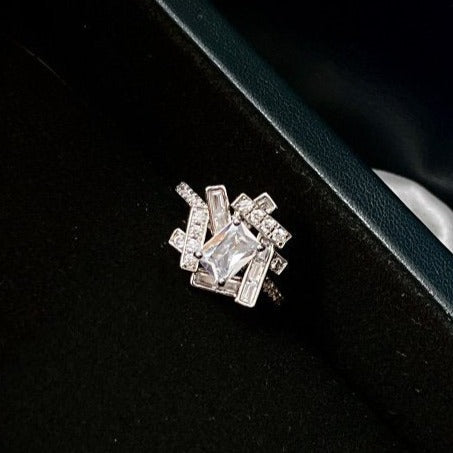 ANELLO CON DIAMANTI IN ARGENTO THREADS