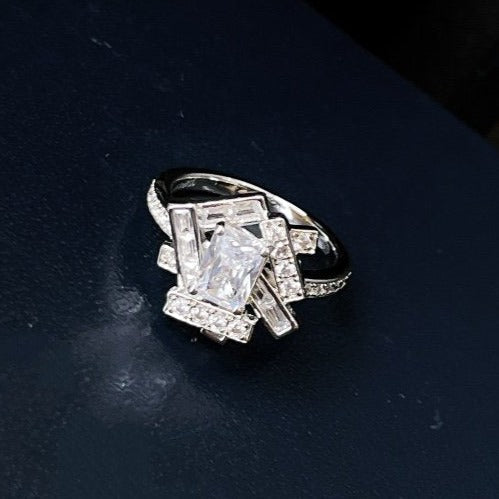 ANELLO CON DIAMANTI IN ARGENTO THREADS
