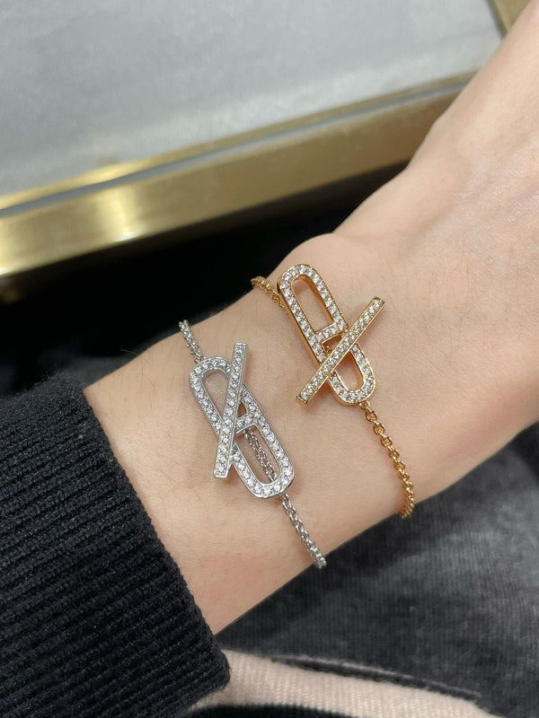 BRACCIALE CHAINE D'ANCRE PM EVER IN ORO ROSA 18K CON DIAMANTI ST