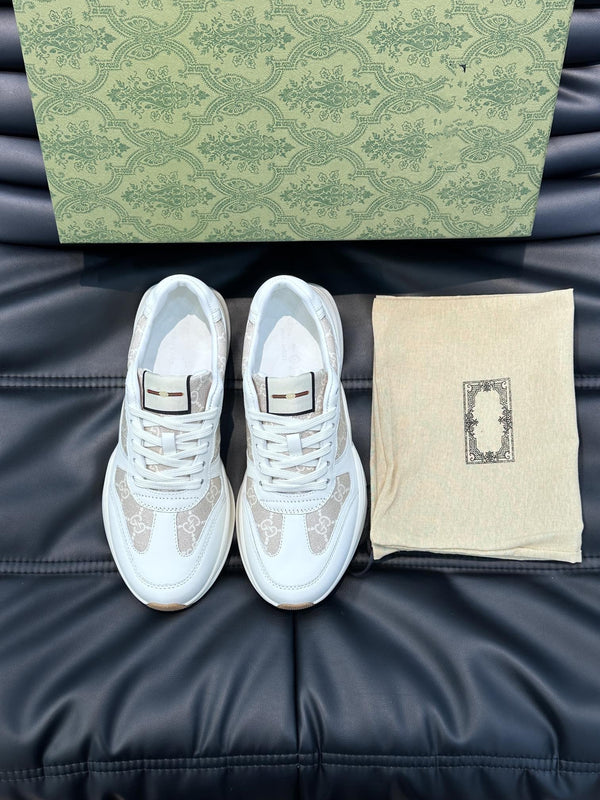SCARPE DA SNEAKER GG RETRO RHYTON ROSA BIANCHE