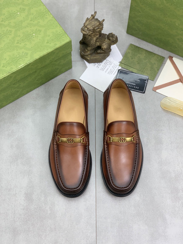 MOCASSINO GG DA UOMO IN PELLE LISCIA MARRONE
