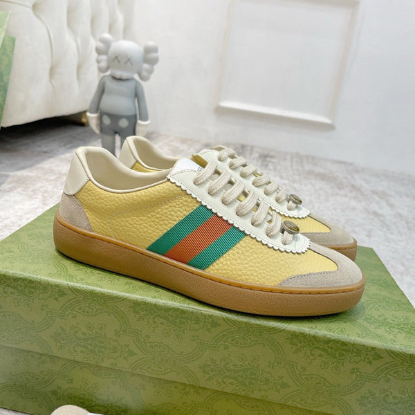 SNEAKERS GG IN PELLE GIALLA ARDESIA