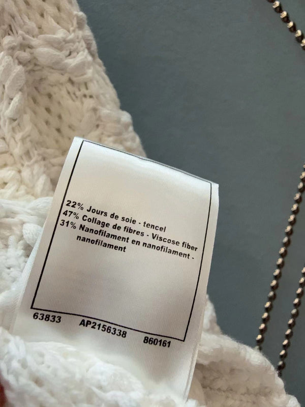 Chanel 25 White Knitted Viscose Fiber Mid-Length Dress