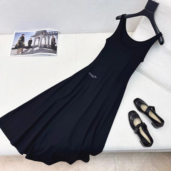 CD Vest Dress Black Cotton Polyester