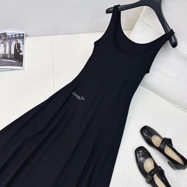 CD Vest Dress Black Cotton Polyester