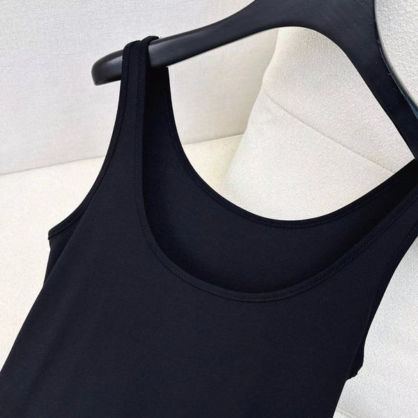 CD Vest Dress Black Cotton Polyester