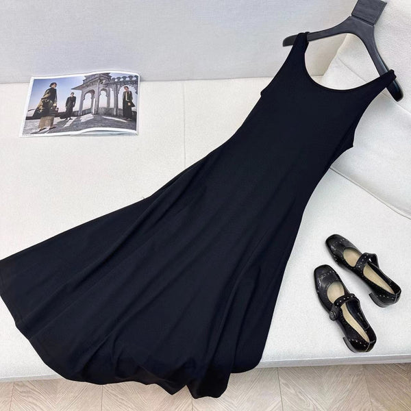 CD Vest Dress Black Cotton Polyester